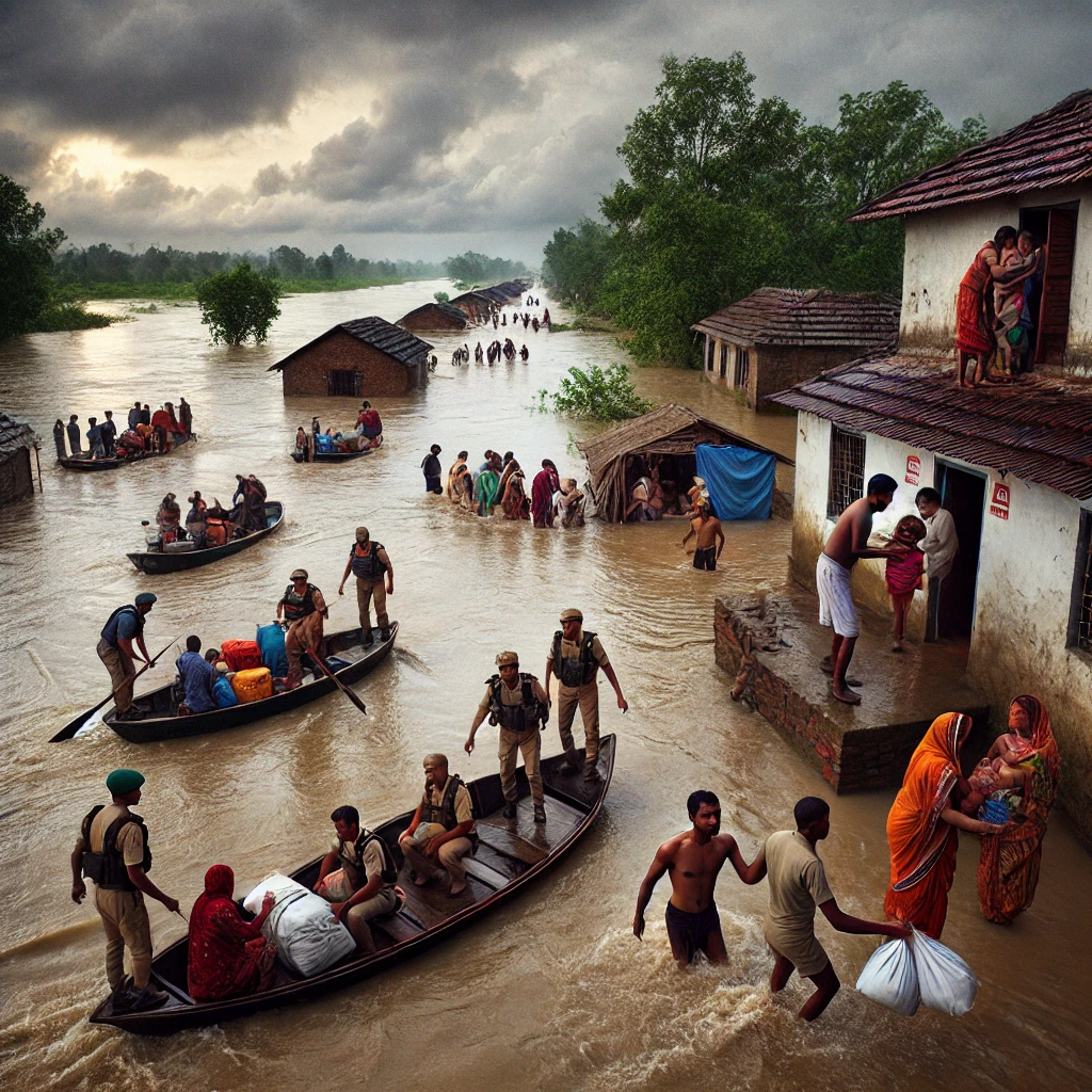 कोसी बाढ़ संकट: जान बचाने की जद्दोजहद